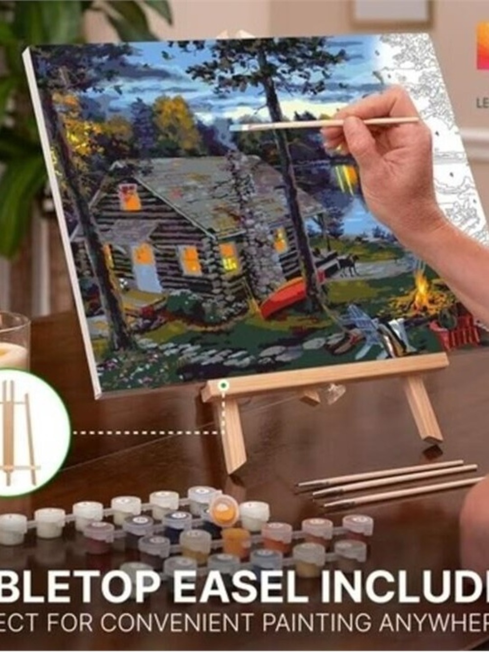 LedgeBay Paint by Numbers Kit with Tabletop Easel
